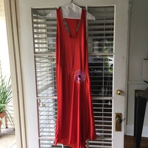 Satin Kulson racer back dress with sequin detail